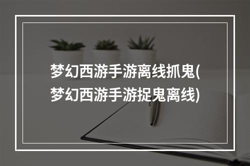 梦幻西游手游离线抓鬼(梦幻西游手游捉鬼离线)