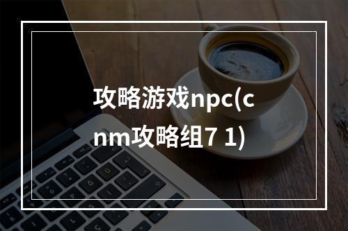 攻略游戏npc(cnm攻略组7 1)