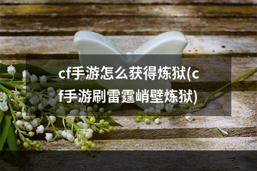 cf手游怎么获得炼狱(cf手游刷雷霆峭壁炼狱)