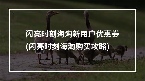 闪亮时刻海淘新用户优惠券(闪亮时刻海淘购买攻略)