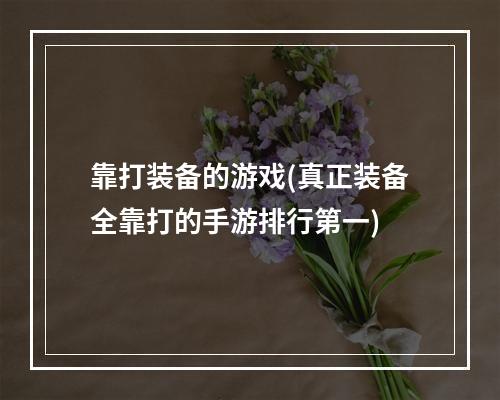 靠打装备的游戏(真正装备全靠打的手游排行第一)