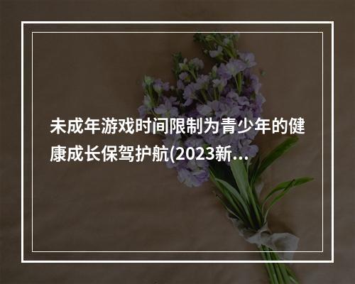 未成年游戏时间限制为青少年的健康成长保驾护航(2023新规)(未成年游戏时间限制来了！让家长轻松管理孩子的游戏时间(最新规定))