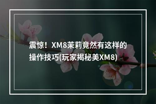 震惊！XM8茉莉竟然有这样的操作技巧(玩家揭秘美XM8)