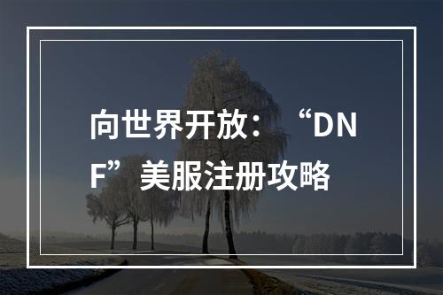 向世界开放：“DNF”美服注册攻略