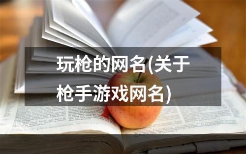 玩枪的网名(关于枪手游戏网名)