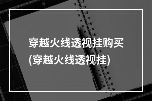 穿越火线透视挂购买(穿越火线透视挂)