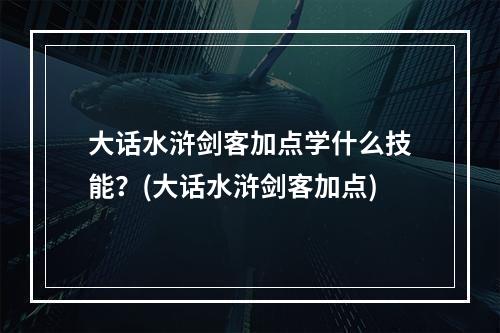 大话水浒剑客加点学什么技能？(大话水浒剑客加点)