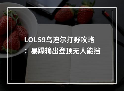 LOLS9乌迪尔打野攻略：暴躁输出登顶无人能挡