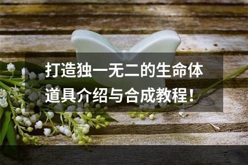 打造独一无二的生命体道具介绍与合成教程！