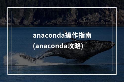 anaconda操作指南(anaconda攻略)