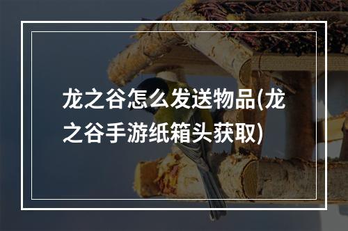 龙之谷怎么发送物品(龙之谷手游纸箱头获取)