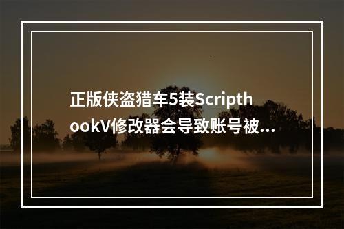 正版侠盗猎车5装ScripthookV修改器会导致账号被封吗？(侠盗猎车外挂)