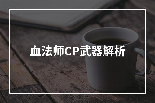 血法师CP武器解析