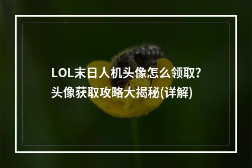 LOL末日人机头像怎么领取？头像获取攻略大揭秘(详解)