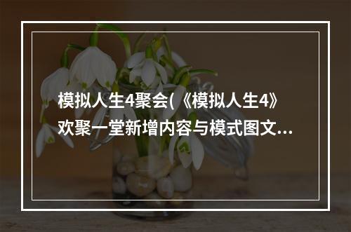 模拟人生4聚会(《模拟人生4》欢聚一堂新增内容与模式图文介绍 模拟人生4)