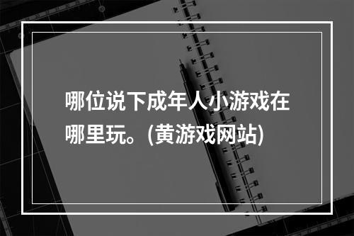 哪位说下成年人小游戏在哪里玩。(黄游戏网站)