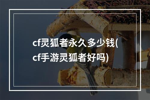 cf灵狐者永久多少钱(cf手游灵狐者好吗)