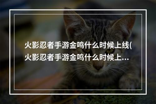 火影忍者手游金鸣什么时候上线(火影忍者手游金鸣什么时候上架七月金色鸣人即将登场 火 )