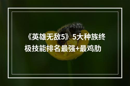 《英雄无敌5》5大种族终极技能排名最强+最鸡肋