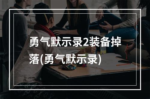 勇气默示录2装备掉落(勇气默示录)