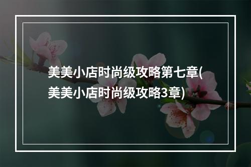 美美小店时尚级攻略第七章(美美小店时尚级攻略3章)