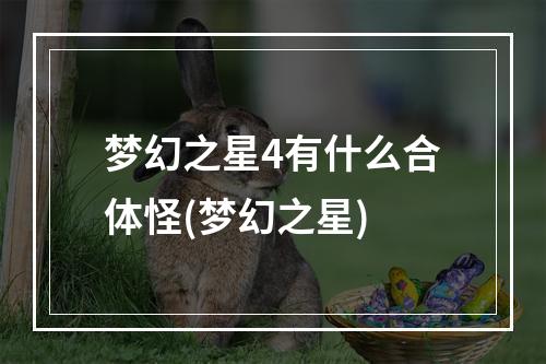 梦幻之星4有什么合体怪(梦幻之星)