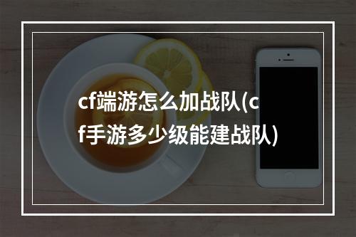 cf端游怎么加战队(cf手游多少级能建战队)