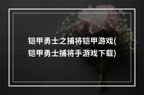 铠甲勇士之捕将铠甲游戏(铠甲勇士捕将手游戏下载)