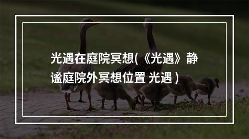 光遇在庭院冥想(《光遇》静谧庭院外冥想位置 光遇 )