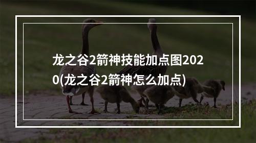 龙之谷2箭神技能加点图2020(龙之谷2箭神怎么加点)