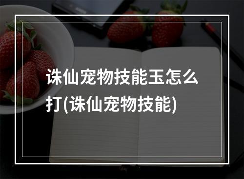 诛仙宠物技能玉怎么打(诛仙宠物技能)