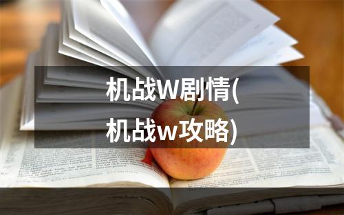 机战W剧情(机战w攻略)