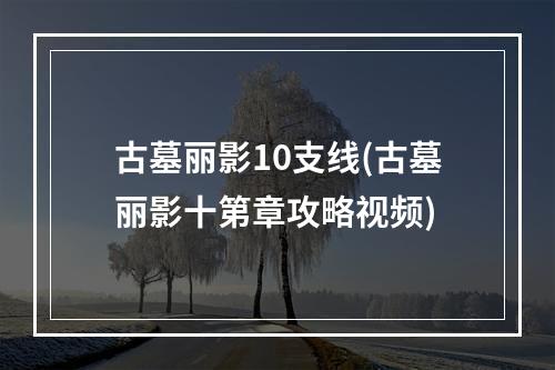 古墓丽影10支线(古墓丽影十第章攻略视频)