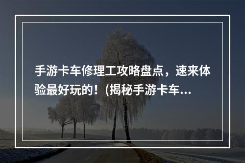 手游卡车修理工攻略盘点，速来体验最好玩的！(揭秘手游卡车修理工攻略，这款游戏绝对让你爱不释手！)