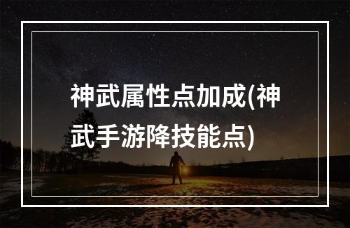 神武属性点加成(神武手游降技能点)