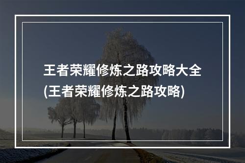 王者荣耀修炼之路攻略大全(王者荣耀修炼之路攻略)