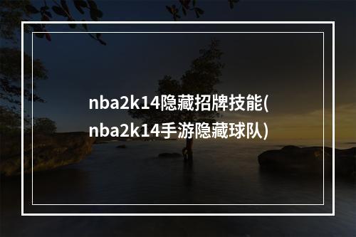 nba2k14隐藏招牌技能(nba2k14手游隐藏球队)