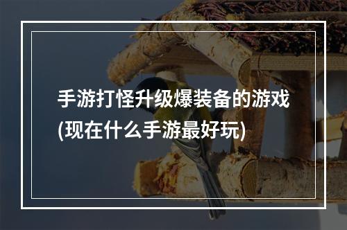 手游打怪升级爆装备的游戏(现在什么手游最好玩)