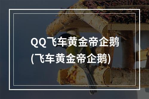 QQ飞车黄金帝企鹅(飞车黄金帝企鹅)