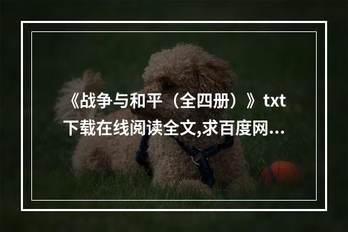 《战争与和平（全四册）》txt下载在线阅读全文,求百度网盘云资源(战争与和平下载)