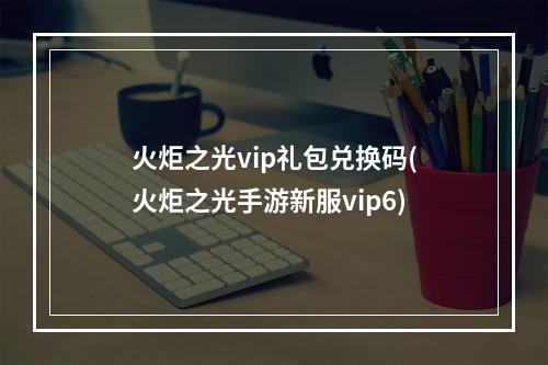 火炬之光vip礼包兑换码(火炬之光手游新服vip6)