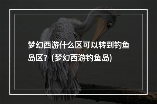 梦幻西游什么区可以转到钓鱼岛区？(梦幻西游钓鱼岛)