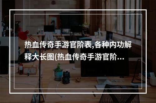 热血传奇手游官阶表,各种内功解释大长图(热血传奇手游官阶表)