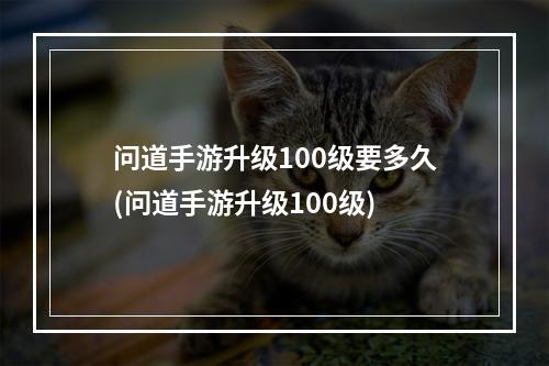 问道手游升级100级要多久(问道手游升级100级)