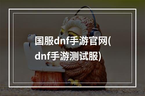 国服dnf手游官网(dnf手游测试服)