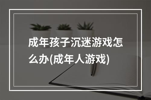 成年孩子沉迷游戏怎么办(成年人游戏)