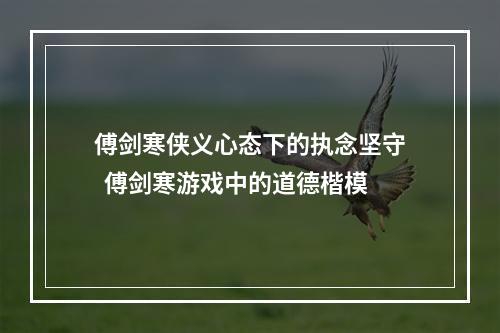 傅剑寒侠义心态下的执念坚守  傅剑寒游戏中的道德楷模