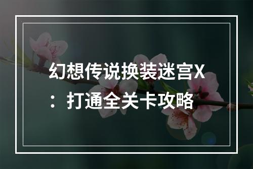 幻想传说换装迷宫X：打通全关卡攻略