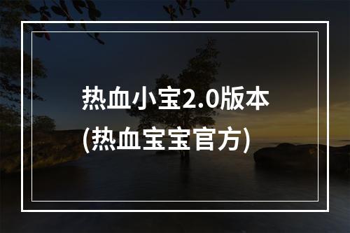 热血小宝2.0版本(热血宝宝官方)