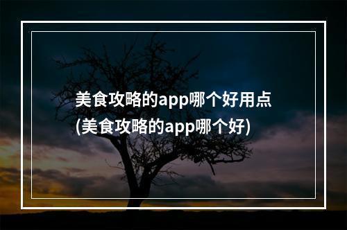 美食攻略的app哪个好用点(美食攻略的app哪个好)